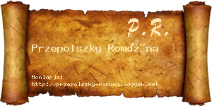 Przepolszky Romána névjegykártya
